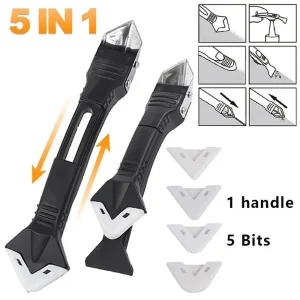 5 in 1 Caulking Tool Kit Silicone Sealant Remover Grout Scraper Finishing Tool